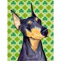 Patioplus Doberman St. Patricks Day Shamrock Portrait Flag - Garden Size PA631147